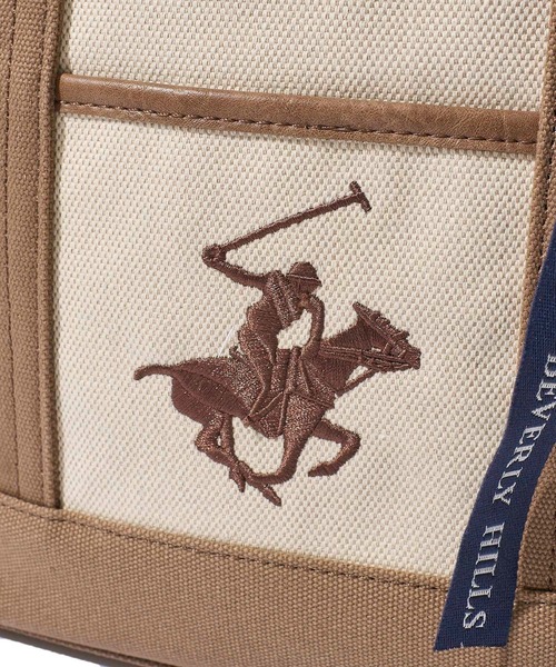 トートバッグ 「Beverly Hills Polo Club/ビバリーヒルズポロクラブ」ポニー刺繍エルガリー生地トートS（テープショルダー付属）