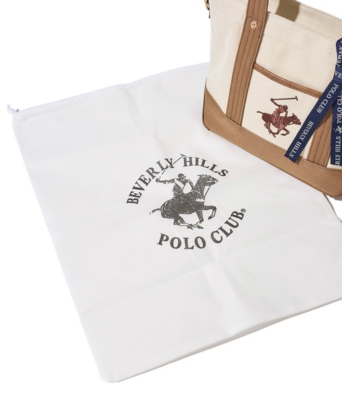 トートバッグ 「Beverly Hills Polo Club/ビバリーヒルズポロクラブ」ポニー刺繍エルガリー生地トートS（テープショルダー付属）
