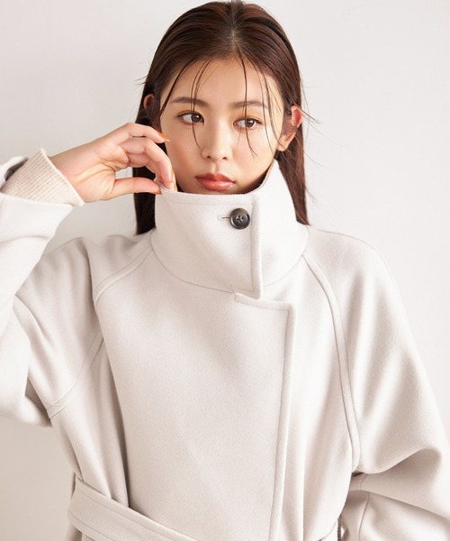 「mysty woman」 チェスターコート MEDIUM アイボリー レディース_画像2