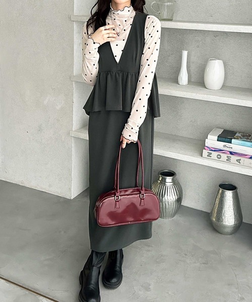 GeeRA（ジーラ） ジャンパースカート 楽ちん！ペプラムジャンパー