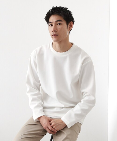 THE SHOP TK tシャツ 「ラクして決まる！」レイヤード風長袖Tシャツ