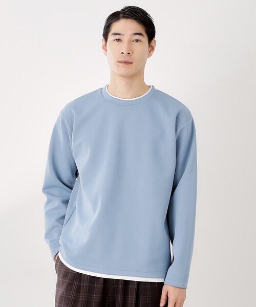 THE SHOP TK tシャツ 「ラクして決まる！」レイヤード風長袖Tシャツ