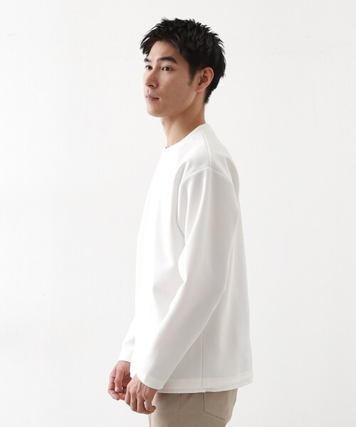 ダイアグラム 25AW 切替 シャツ カットソー 長袖 レイヤード風 白 36 THE SHOP TK tシャツ 「ラクして決まる！」レイヤード風長袖Tシャツ