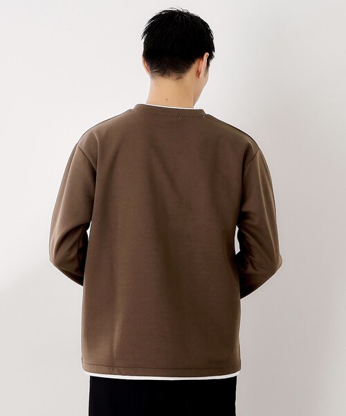 THE SHOP TK tシャツ 「ラクして決まる！」レイヤード風長袖Tシャツ