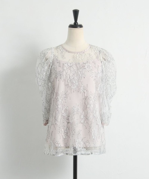 「tocco closet」 7分袖ブラウス M ベージュ レディース_画像4