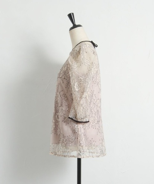 「tocco closet」 7分袖ブラウス M ベージュ レディース_画像9