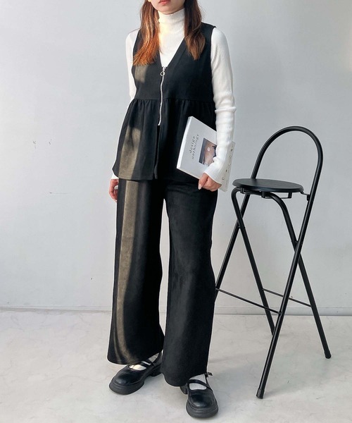 ペプラムベストパンツSET グレー ペプラムベストパンツSET グレー