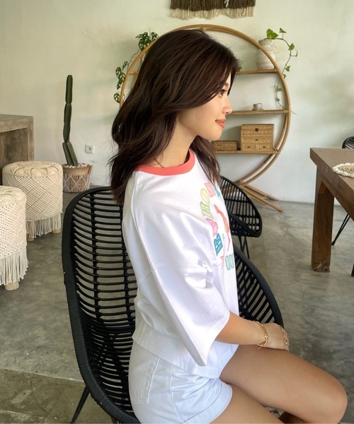 「ROXY」 半袖Tシャツ LARGE ブラック レディース_画像9