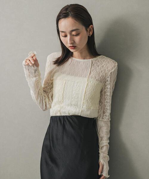SENSE OF PLACE by URBAN RESEARCH tシャツ パッチワークレーストップ 