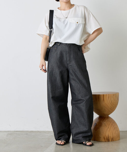 「Jena espace merveilleux」 半袖カットソー FREE オフホワイト レディース_画像3