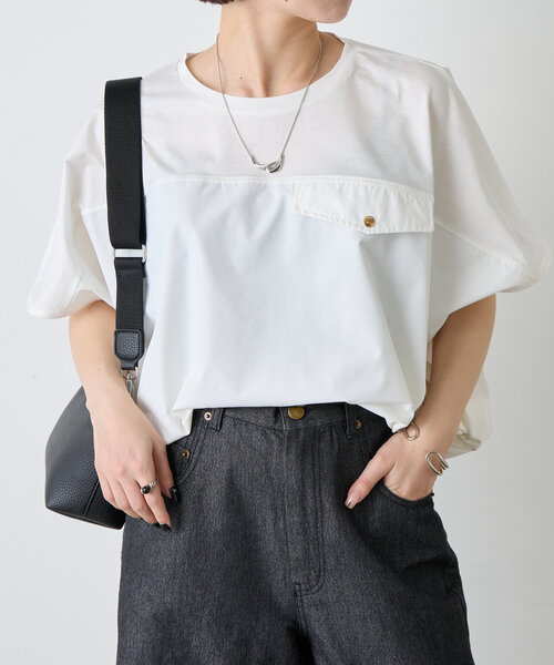 「Jena espace merveilleux」 半袖カットソー FREE オフホワイト レディース_画像7