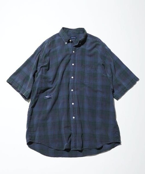 「NAUTICA」 半袖シャツ - ネイビー メンズ_画像3