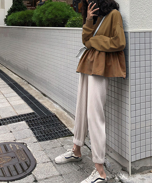 「JUNOAH」 スウェットカットソー MEDIUM ブラック レディース_画像3