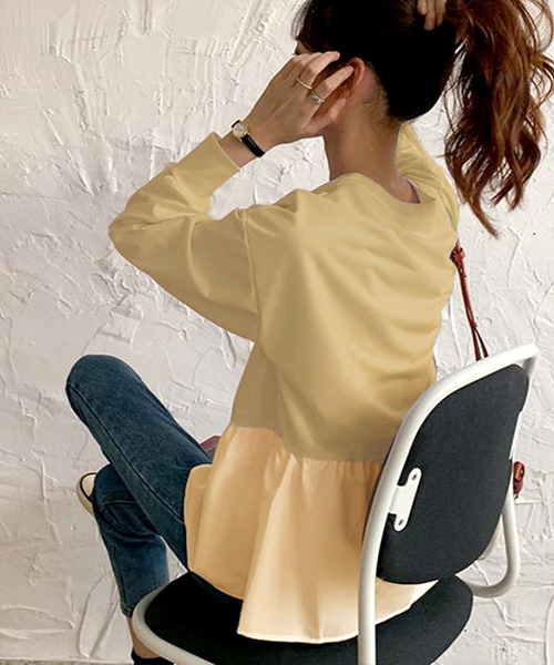 「JUNOAH」 スウェットカットソー MEDIUM ブラック レディース_画像8