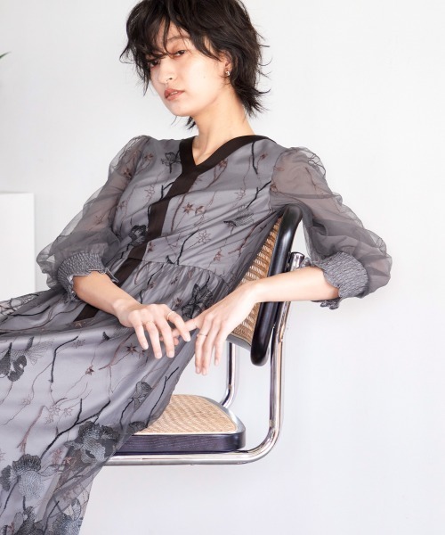 「Callarus」 半袖ワンピース LL ゴールド レディース_画像5