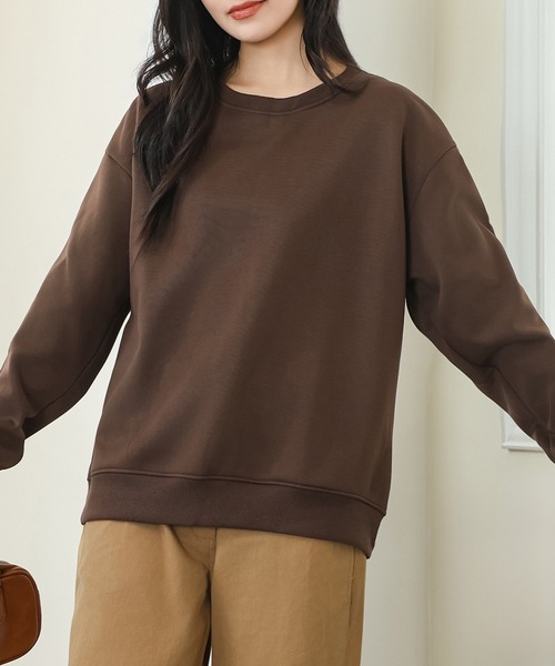 新品 ◎ DOORS スウェットフーデットプルオーバー brown BOSS（HUGO BOSS） パーカー オーガニックコットン コントラストロゴ