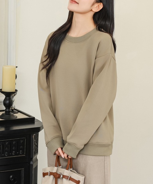 古着 oldhoney オールドハニー 日本製 長袖 プリーツ切替 スウェット トレーナー ブラウン系 レディース 古着 oldhoney オールドハニー 日本製 長袖 プリーツ切替 スウェット