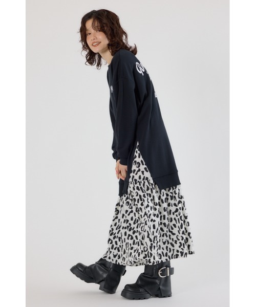 新品RODEOCROWNSロデオクラウンズアニマルパターンドッキングワンピースF RODEO CROWNS WIDE BOWL（ロデオクラウンズワイドボウル） ワンピース