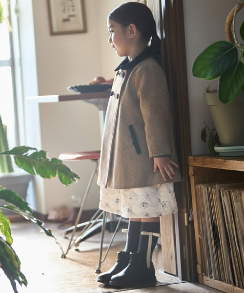 petit main コート アウター 「リンク」ダブルブレストコート キッズ