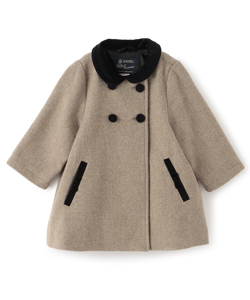 petit main コート アウター 「リンク」ダブルブレストコート キッズ