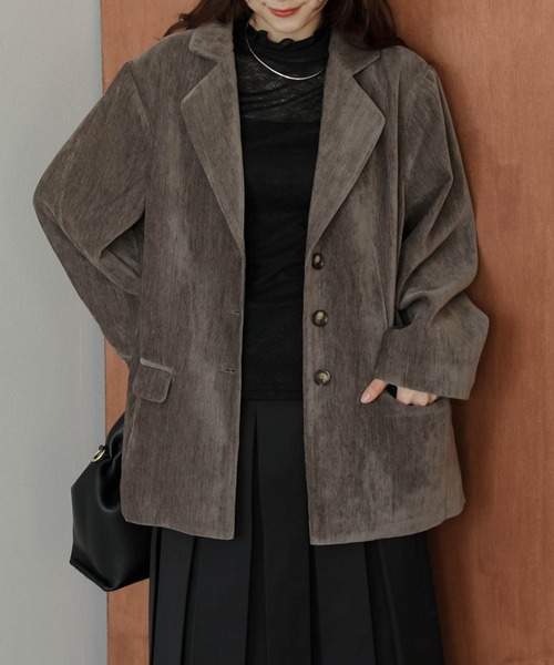 La-gemme（ラジェム） ジャケット テーラードジャケット ベロア