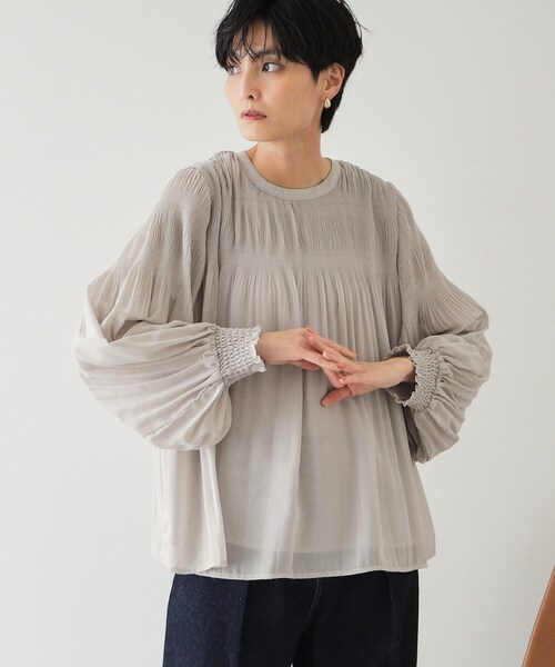 「OPAQUE.CLIP」 長袖ブラウス 38 ホワイト レディース_画像3