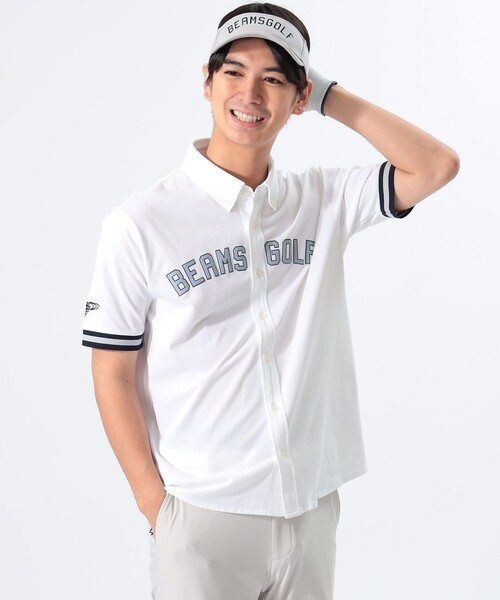 BEAMS GOLF（ビームス ゴルフ） 半袖ポロシャツ L ホワイト メンズ