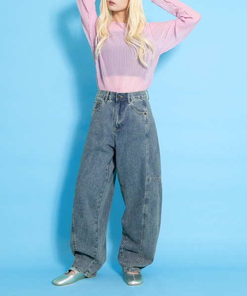 「PUNYUS」 長袖カットソー 4 サックスブルー レディース_画像5