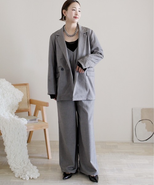 「ECRIRE」 テーラードジャケット M グレー レディース_画像2