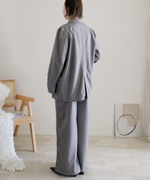 「ECRIRE」 テーラードジャケット M グレー レディース_画像3