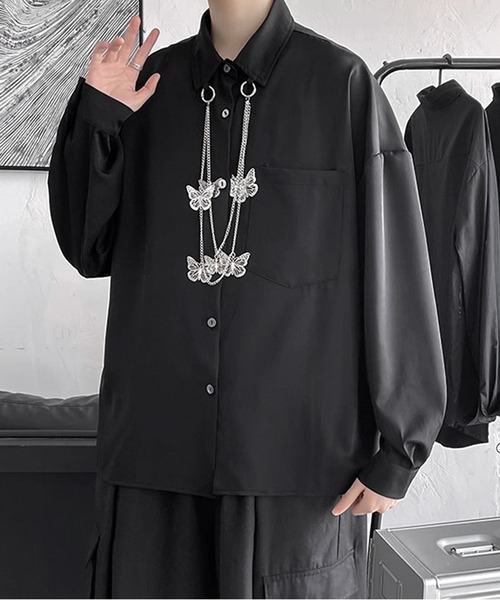 「JOHNNY WOLF」 長袖シャツ S ブラック メンズ_画像4