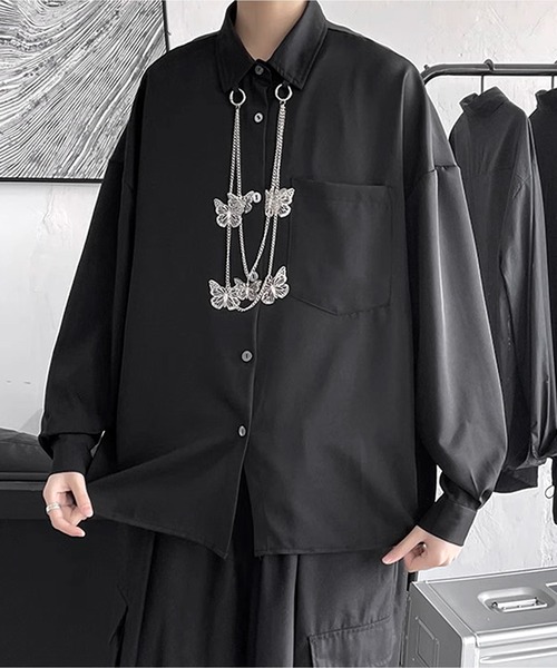 「JOHNNY WOLF」 長袖シャツ S ブラック メンズ_画像5