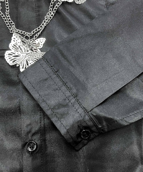 「JOHNNY WOLF」 長袖シャツ S ブラック メンズ_画像9