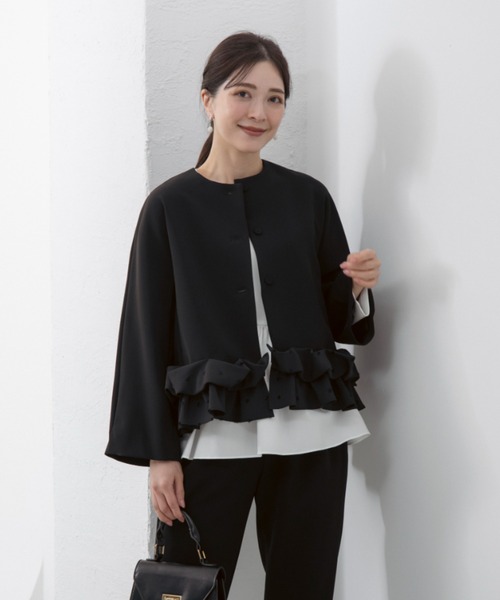 MAISON SONO ネイビー ノーカラージャケット　未使用に近い Sono（ソーノ） ジャケット ノーカラージャケット 「SONO/ソーノ