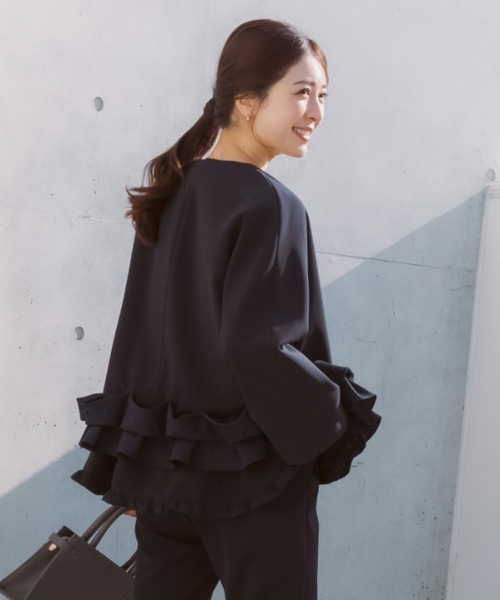 新品タグ付き＊ソーノSONO NAVY MumMumダブルクロスレディジャケット Sono（ソーノ）の「【SONO/ソーノ】【MumMumダブルクロス】レディ