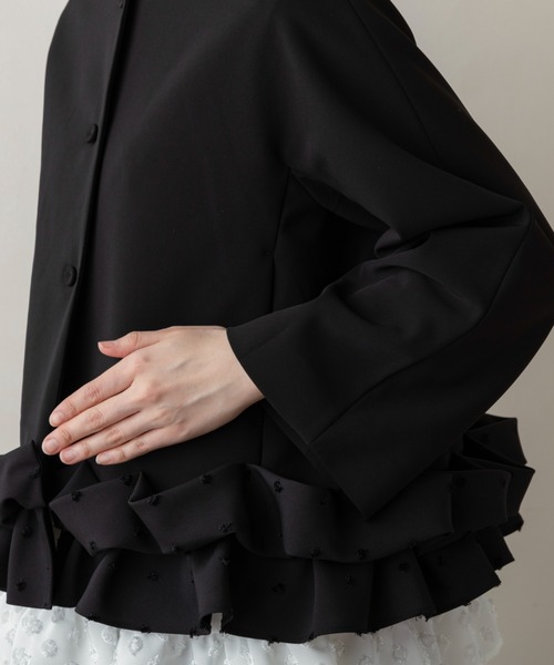 SONO ソーノ パピヨンジャケットブラウス ネイビー Sono（ソーノ） ジャケット ノーカラージャケット 「SONO/ソーノ