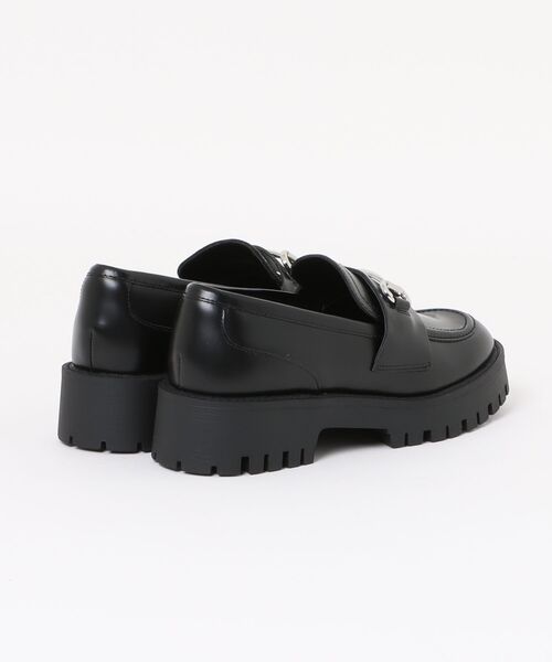 ヒール4.5cm スティーブマデン レディース 厚底チェーンローファー 靴 シューズ スクール 通学 本革 スタイルアップ ボリュームソール 機能性 ブラック 黒 送料無料 STEVE MADDEN LANDO-CN-XS STEVE MADDEN（スティーブ・マデン） ローファー 厚底チェーン