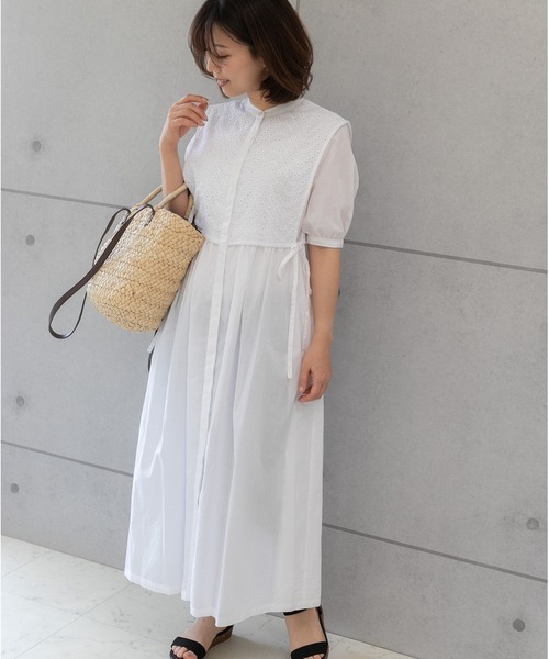 「PREFERIR」 半袖ワンピース MEDIUM ホワイト レディース_画像5