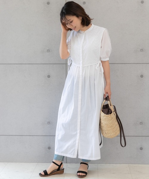 「PREFERIR」 半袖ワンピース MEDIUM ホワイト レディース_画像6