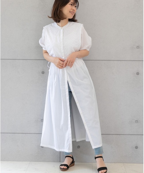 「PREFERIR」 半袖ワンピース MEDIUM ホワイト レディース_画像9