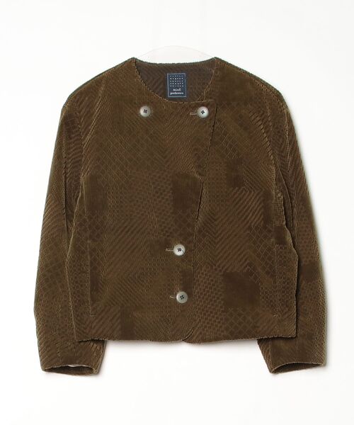 mina perhonen（ミナペルホネン） ノーカラージャケット 36 ブラウン