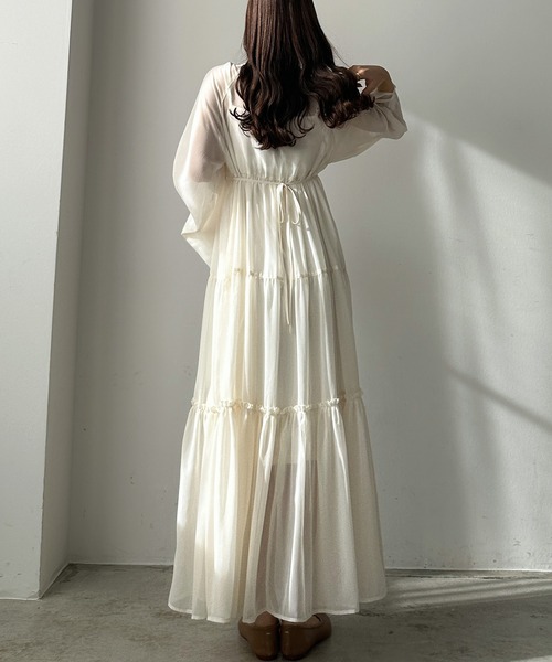 「Louere」 長袖ワンピース SMALL クリーム レディース_画像3