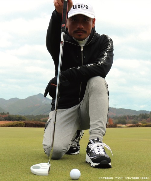 LUXE/R GOLF」 ジップアップパーカー LARGE ホワイト メンズ