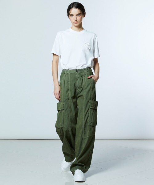カーゴパンツ ツーバスダイドニット カーゴパンツ レディースの画像