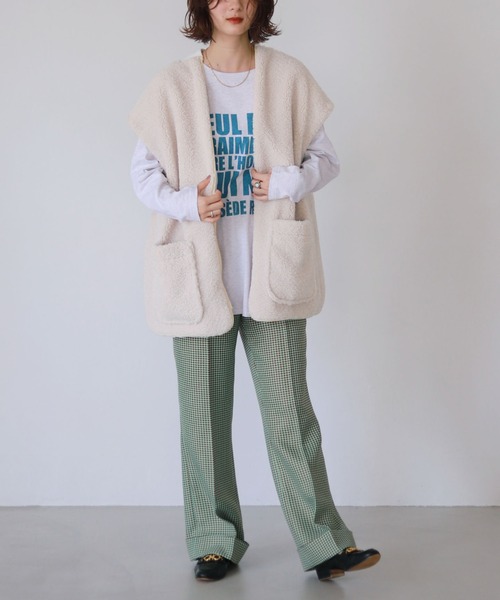 「SLOBE citron.」 ベスト FREE カーキ レディース_画像2