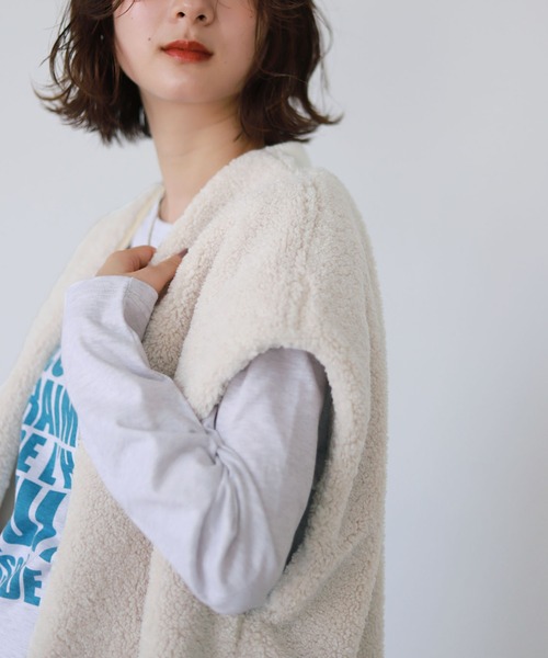 「SLOBE citron.」 ベスト FREE カーキ レディース_画像7