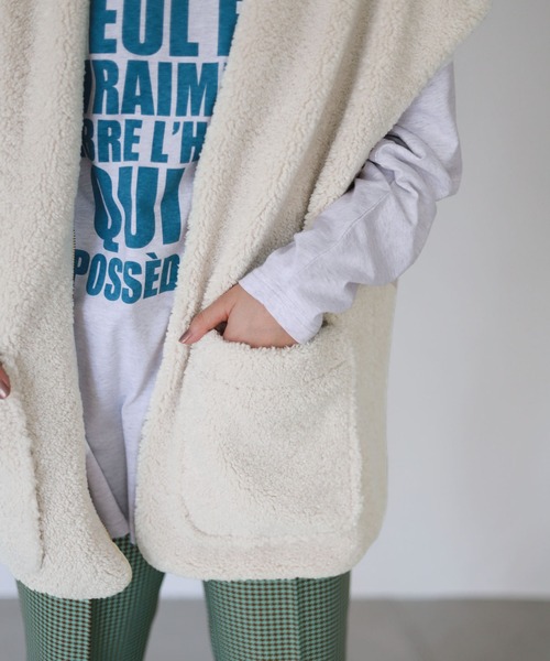 「SLOBE citron.」 ベスト FREE カーキ レディース_画像8