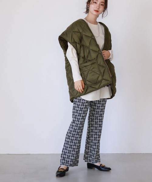 「SLOBE citron.」 ベスト FREE カーキ レディース_画像9