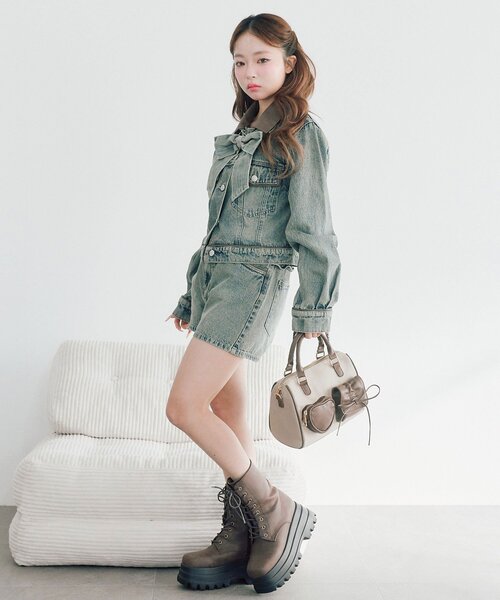 オリーブグリーン デニムジャケット　gジャン　swag yoko fti OLIVE des OLIVE（オリーブデオリーブ） デニムジャケット gジャン