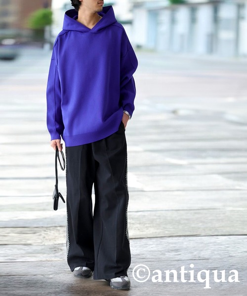 「antiqua」 プルオーバーパーカー P ホワイト レディース_画像3